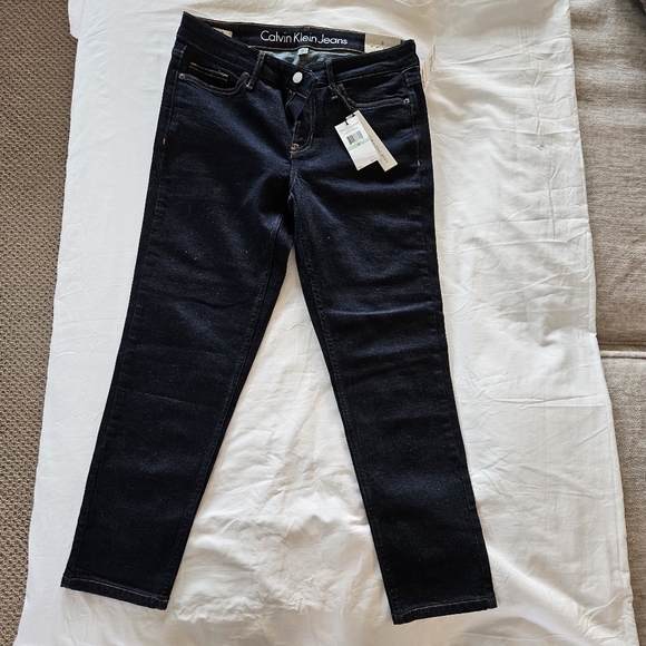 Calvin Klein Jeans Denim - CALVIN KLEIN JEANS Size 8 Capri Jeans Dark Blue NWT